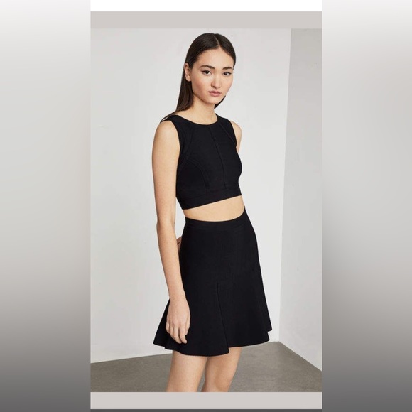 BCBG Black Ingrid A-Line Skirt and Fenella Cropped Top Set Size M